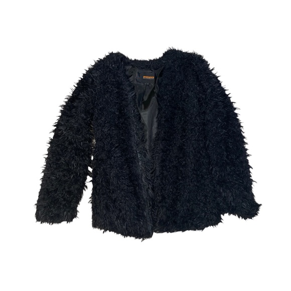 Ambiance outerwear fuzz black opened jacket size s - Picture 5 of 5
